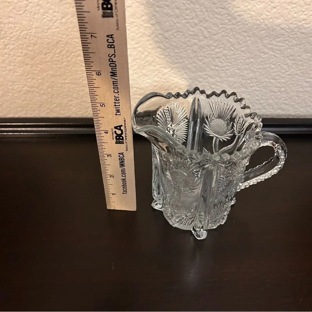 Antique EAPG John B. Higbee Paneled Thistle Footed Glass Creamer 1905-1910